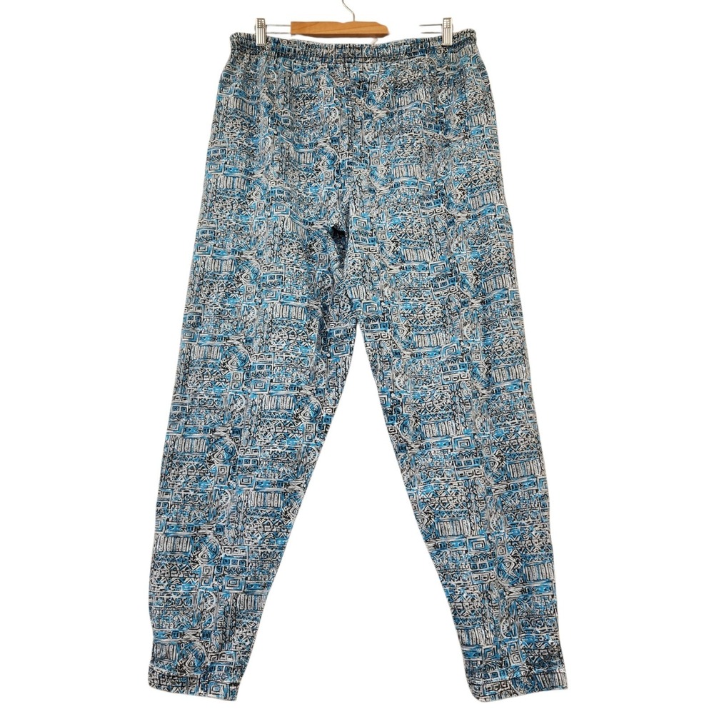 Vintage Size L 80s Aztec Tribal Geometric Print Joggers Casual Boho Lounge Pants